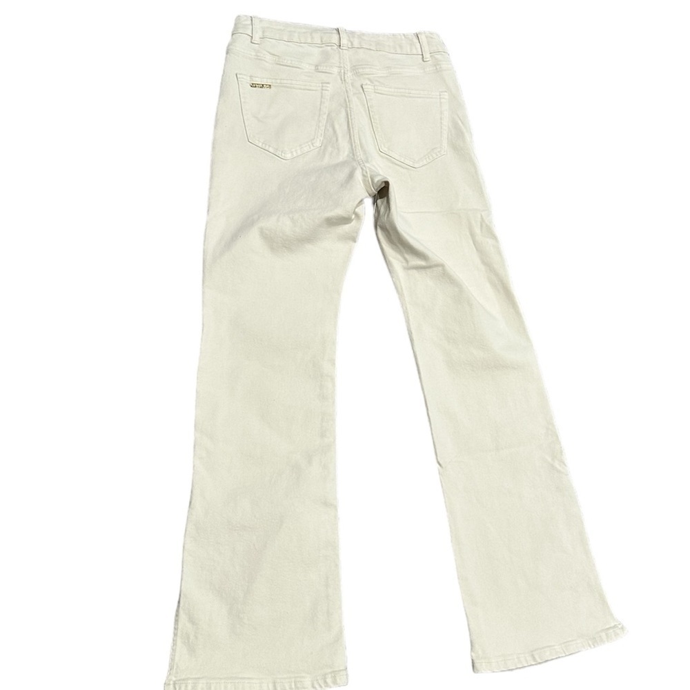 NWT MICHAEL KORS Split-Hem Cropped Flared Jeans / Bone Color / Size 4 - Picture 12 of 16